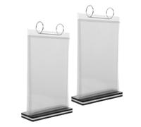 WATIIFUFU Lot de 2 Porte-menus de Table A5 Transparents en Acrylique, 6 Pages à Anneaux, pour Restaurants et Cafés, Présentoir Multifonction pour Affiches, Flyers et Cartes, Format