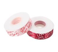 WATIIFUFU Lot de 2 Rubans Satin Décoratifs Saint-valentin 2 Pcs Rose et Rouge Imprimé Cœurs Rubans pour Confection de Nœuds Présents Emballage Fête et Décoration Bouquet Solide et