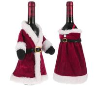 WATIIFUFU Lot de 2 Set de Set de Housses Réutilisables en Velours Rouge pour Bouteille de Vin, Décoration Respirante pour Mariage et Fête