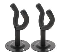WATIIFUFU Lot de 2 Sets de Sets de Supports Muraux Noirs pour Guitare et Instruments à Cordes en Fer et Plastique Éponge, Installation Facile et Gain de Place pour Rangement à Domicile
