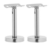 WATIIFUFU Lot de 2 Supports de Main Courante D’Escalier en Acier Inoxydable Fixation Murale pour Rampe Droite de 80 MM Quincaillerie Robuste pour Tube Rond Installation Sécurisée pour