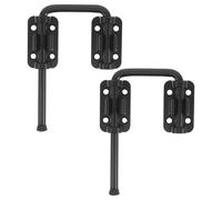 WATIIFUFU Lot de 2 Verrous à Boucle pour Porte Coulissante Intérieure, Pêne Coulissant Multi-angle en Acier Trempé, Finition Noir Mat, Loquet de Sécurité sans Perçage pour Baie