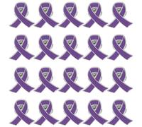 WATIIFUFU Lot de 20 Broches Ruban de Sensibilisation la Violence, Épinglettes en Fer Couleur Violet, Décoratives pour Col et Vêtements, Accessoires Caritatifs Féminins