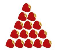 WATIIFUFU Lot de 20 Petites Broches de Cœur avec Bordure Dorée Broches pour Femme Accessoires Polyvalents pour Vêtements et Paquet pour Mariage et Saint-Valentin Couleur Unie Rouge