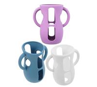 WATIIFUFU Lot de 3 Housses en Silicone Anti-casse pour Biberons en Verre 240 Ml avec Doubles Poignées, Protection Hygiénique et Antichoc, Compatibles avec Biberons Standard,