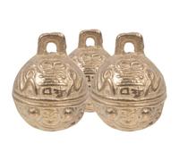 WATIIFUFU Lot de 3 Pendentifs de Sonnette Rétro en Cuivre Or pour Chien, Léger Son Agréable, Design Tête de Tigre pour Projets DIY et Accessoires Animaux