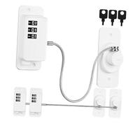 WATIIFUFU Lot de 3 Serrures de Fenêtre en Abs Bande Adhésive, Installation sans Dommage, Verrouillage Codé pour Sécurité Domestique des Garçon et Filles