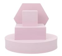 WATIIFUFU Lot de 4 Accessoires Photo Géométriques en Cube Rose Clair 5x5x5cm, 10x10x4cm, 18x3,5cm et 13x3cm, Décoratifs et Étanches pour Fond Photo Bijoux, Cosmétiques et Aliments