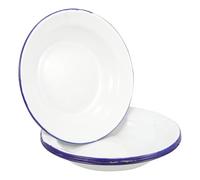 WATIIFUFU Lot de 4 Assiettes Émaillées Vintage Blanches, Incassables et Faciles à Utiliser, pour Restaurant et Pique-niques, en Émail