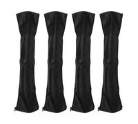 WATIIFUFU Lot de 4 Manchons de Poignée de Poussette en Cuir Pu Noir 52 Cm Fermeture Éclair, Housse Confortable et Lavable, Coussin Antidérapant Ergonomique, Accessoires Universels