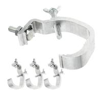 WATIIFUFU Lot de 4 Pinces pour Lumières de Scène en Aluminium Argenté Bouton Réglable, Fixation Sécurisée pour Structures de Truss 30-52mm, pour Éclairage Dj et Projecteurs