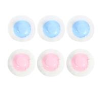 WATIIFUFU Lot de 6 Mini Houppettes à Poudre pour Bébé Applicateurs Cosmétiques en Peluche Douce, Taille Compacte, Couleurs Bleu Ciel et Rose, pour Soins Corporels et Voyages