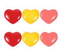 WATIIFUFU Lot de 6 Poignées de Meuble en Céramique Forme Cœur Grand Modèle Couleurs Rouge Blanc Rose Boutons de Chasse d'Eau Poignées pour Tiroir et Armoire Accessoires Décoratifs pour