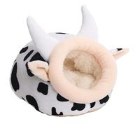 WATIIFUFU Maison Chaude en Coton pour Hamster et Cochon d'Inde Nid Moelleux pour Dormir et Se Reposer Forme Vache Taille Petite pour Animaux de Compagnie Couleur Aléatoire