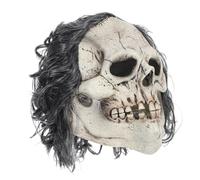 WATIIFUFU Masque de Crâne Adulte en Latex Réaliste Cheveux Taille Masque d'Horreur pour Halloween Cosplay et Escape Game Accessoire Effrayant pour Fêtes à Thème