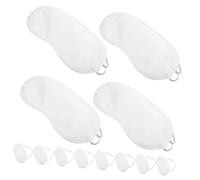 WATIIFUFU Masques Yeux Jetables en Polyester Blanc Respirant, 12 Pièces, Cache-yeux Doux et Légers pour Dormir, pour Soirées et Utilisateurs D'ordinateur