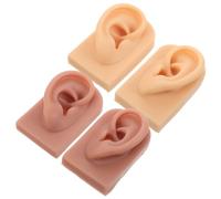 WATIIFUFU Modèle d'Oreilles en Silicone Souple pour Entraînement au Piercing Fausses Oreilles Réalistes en Silicone 2 Paires Modèle d'Anatomie de L'Oreille Humaine pour Formation et