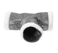 WATIIFUFU Nid Tunnel Trois Voies pour Petits Animaux, Maison Chaude et Confortable pour Hamster, Hérisson et Cochon D’Inde, Lit D’Hiver Gris, Cachette Multifonctionnelle pour Cage Compacte