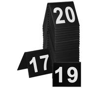 WATIIFUFU Numéros de Table Acrylique Forme V Noir Blanc 55 X 63 CM 20 Pièces Double Face pour Mariage Restaurant Réception Panneaux Numérotés de Table Debout