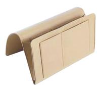 WATIIFUFU Organisateur de Lit Beige en Feutre avec Poches Multiples, Panneau Arrière Antidérapant, Espace de Rangement Supplémentaire pour Lunettes et Carnets, pour Chambre et Lit