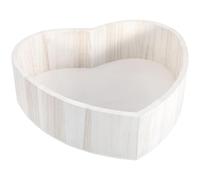 WATIIFUFU Panier de Pose en Bois de Cœur Blanc pour -né, Accessoire Photographie Bébé, Coffret Naissance, Bol Positionnement Photo, 1 Pièce, Surface Lisse, Décor Studio Photo