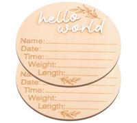 WATIIFUFU Panneau 2pcs de Circulaire en Marron Bois Naissance Annonce Décoration Accessoire Photo pour -né Fête