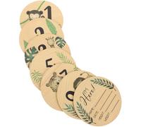 WATIIFUFU Panneau Mensuel Pour Bébé 7 Cartes En Bois Avec Chiffres Et Animaux Pour Décoration Dannonce De Naissance