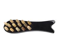 WATIIFUFU Peigne de Massage en Corne Naturelle Forme Poisson, Peigne Multifonctionnel Lissant pour Cuir Chevelu, Outil de Massage Compact Noir, Stimulation Circulation Sanguine et