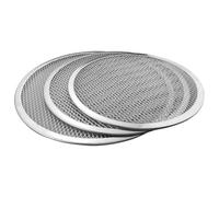 WATIIFUFU Plaques à Pizza Résistantes à L'usure et Robustes en Alliage D'aluminium Rondes Ensemble de 3 Argenté Dissipation Thermique Cuisson à Domicile