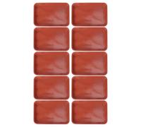 WATIIFUFU Plateau de Base Lot de 10 en Plastique pour Pot de Fleurs Oblong | Rouge, Imperméable, Limite la Terre Renversée, Fête, pour Jardin et Plantation Intérieure