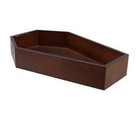 WATIIFUFU Plateau Décoratif Gothique en Bois 28 X 18 CM de Cercueil Marron Plateau de Service pour Bonbons et Petits Objets Vide-Poches Halloween Décoration Effrayante pour Fête et