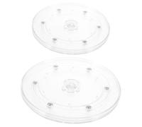 WATIIFUFU Plateau Tournant Transparent en Plastique PS 4 Pouces, 2 Pièces, Design Simple, Rotation à 360 Degrés, Accessoire Fiable et Résistant pour Organisation Maison