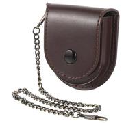 WATIIFUFU Pochette à Montre de Poche Vintage en PU Chaîne Bronze Étui Portable pour Montre Gousset Paquet de Rangement Protecteur pour Ancienne Accessoire Pratique pour Usage Extérieur