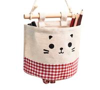 WATIIFUFU Pochette de Rangement Suspendue Tissu Coton et Lin Organisateur Étanche Multi-Usage pour Salle de Bain et Dressing Pochette Murale Pratique pour Magazines et Accessoires