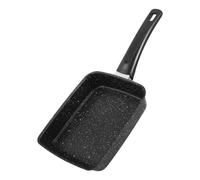 WATIIFUFU Poêle Antiadhésive Rectangulaire Noire 23x15 Cm pour Tamagoyaki, Crêpes et Steaks, Petite Poêle à Œufs Japonaise avec Manche Noir, Compatible Plaques de Cuisson, Ustensile Cuisine