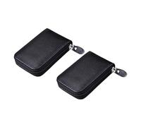 WATIIFUFU Porte-Cartes Anti-vol en Cuir de Vachette avec Multiples Compartiments, Lot de 2, Finition Soignée, Design Minimaliste pour Diverses Occasions