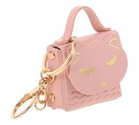 WATIIFUFU Porte-clés Multifonction Chat Mignon Porte-Monnaie Miniature en Simili Cuir Rose Compact pour Adolescente Usage Quotidien Paquet Pendentif Pocket