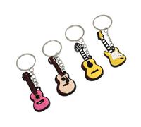 WATIIFUFU Porte-clés Pendentifs Guitare Plusieurs styles en Pvc et Fer Lot de 4 Décoration Facile et Solide, Accessoires pour Clés Style Lumineux, pour Personnaliser Plusieurs styles