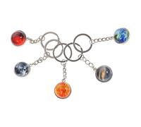 WATIIFUFU Porte-clés Planète en Verre Phosphorescent Lot de 5, Pendentifs | Décor Univers, Toucher Lisse et Agréable, Métal, Idée Présent, pour Filles et Seniors, Style Créatif Unique