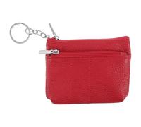 WATIIFUFU Porte-Monnaie en Cuir Véritable Rouge pour Femme Mini-Portefeuille Compact avec Porte-Clés et Pochette à Monnaie Zippée Étui à Cartes de Crédit Pratique pour Usage Quotidien