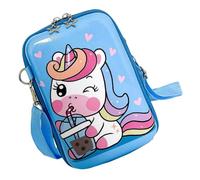 WATIIFUFU Porte-Monnaie en PVC De Dessin Animé à Bandoulière Simple Dessin Animé De Licorne De Dessin pour Enfants De Rangement Fille De Petite Fille Sky-Blue