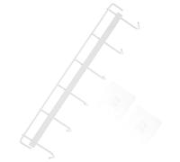 WATIIFUFU Porte-ustensiles Mural 6 Crochets Sans Perçage Adhésif Blanc Support Étagère Multifonction La Cuisine Salle De Bain Organisateur De Rangement 2 Unités