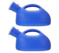 WATIIFUFU Pot de Chambre pour Hommes 2000ml en Plastique Bleu avec Couvercle, Grosse Capacité Portable, pour Usage Quotidien des Personnes Âgées, Lot de 2 Pièces