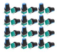 WATIIFUFU Potentiomètre Audio Réglable 3 Pattes 10k B103 40 Capuchons de Bouton Plastique Solide pour Contrôle du Volume et Tonalité, Remplacement Boutons de Commande DJ, Kit pour Table