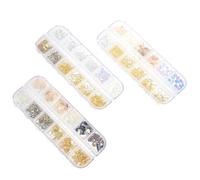WATIIFUFU Remplissage Époxy en Alliage 3 Boîtes, Perles et Paillettes pour Scrapbooking, Accessoires DIY pour Bracelets et Porte-clés