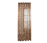 WATIIFUFU Rideau de Mode Imprimé Feuilles en Polyester Créatif, Voile Perforé Café 100x250cm pour Fenêtre, pour Café ou Librairie en Hiver