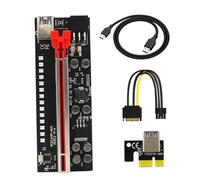 WATIIFUFU Riser Pcie Adaptateur Extension pour Minage Carte Adaptateur Alimentée Résolution De Problèmes De Câbles Plats Traditionnels Indicateur De Flux LED