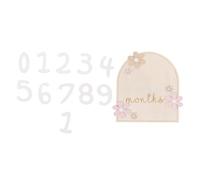 WATIIFUFU Set de Cartes Mensuelles Bois Double Face Design Fleur Pâquerette Panneaux Annonce Né Accessoires Photo pour Suivi de Croissance et Souvenirs
