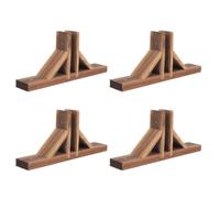 WATIIFUFU Support de Clôture en Bois Massif Naturel Lot de 4 Bases de Clôture Solide pour Jardin et Terrasse Accessoire de Fixation Stable pour Bordure de Pelouse et Petite Barrière