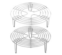 WATIIFUFU Support de Cuisson Vapeur en Acier Inoxydable 2 Pièces, Grille Ronde Robuste Facile à Nettoyer, Accessoire Pratique pour Cuisson et Refroidissement Cuisine